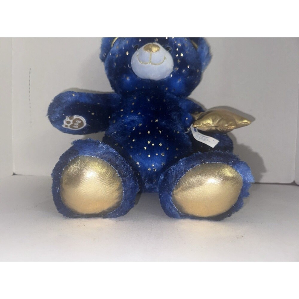 Build A Bear Star Wishes Teddy Blue Gold Stars Plush w Star Wristie 2025 17”